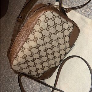 Gucci Beige & Brown Monogram Camera Bag